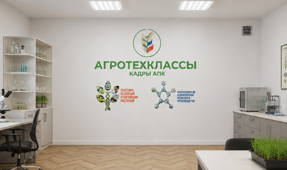 Стена в лаборатории школы — после печати